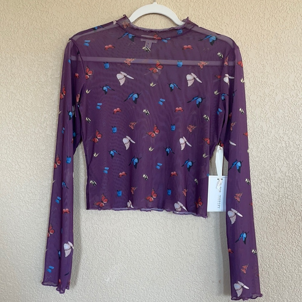 Sheer butterfly crop top
